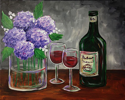 Hydrangeas and Wine!                  Let Loose and Unwind